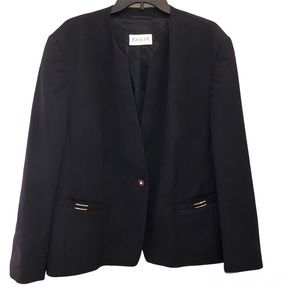 Basler Single Button Wool Blend Blazer‎ Blue Black 46